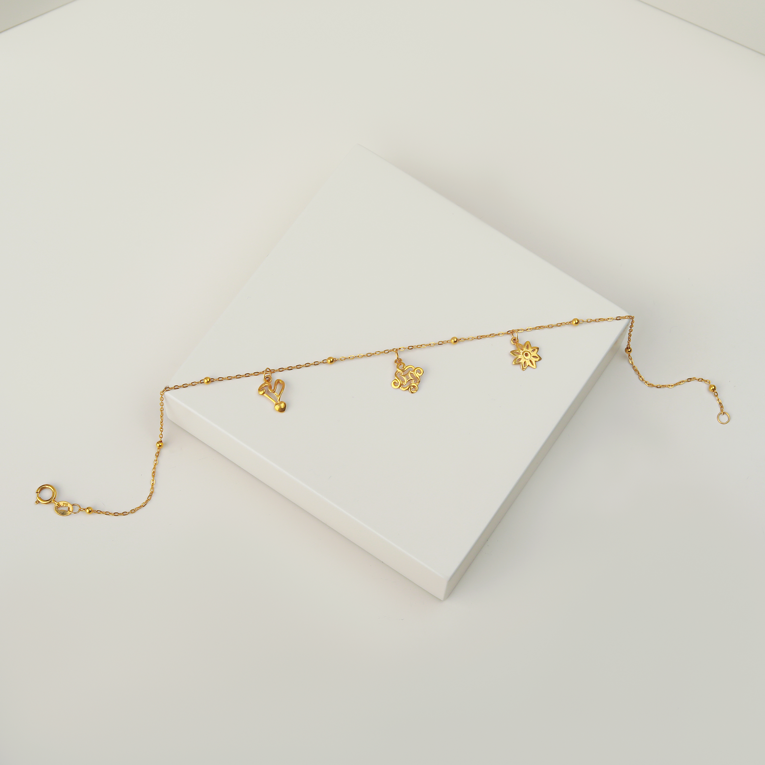 21 karat gold anklet, Turkish made - (H-0859)